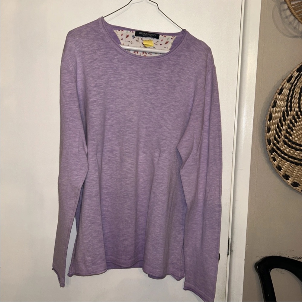 Gionfriddo Purple Sweater Large Light Weight Made In Italy